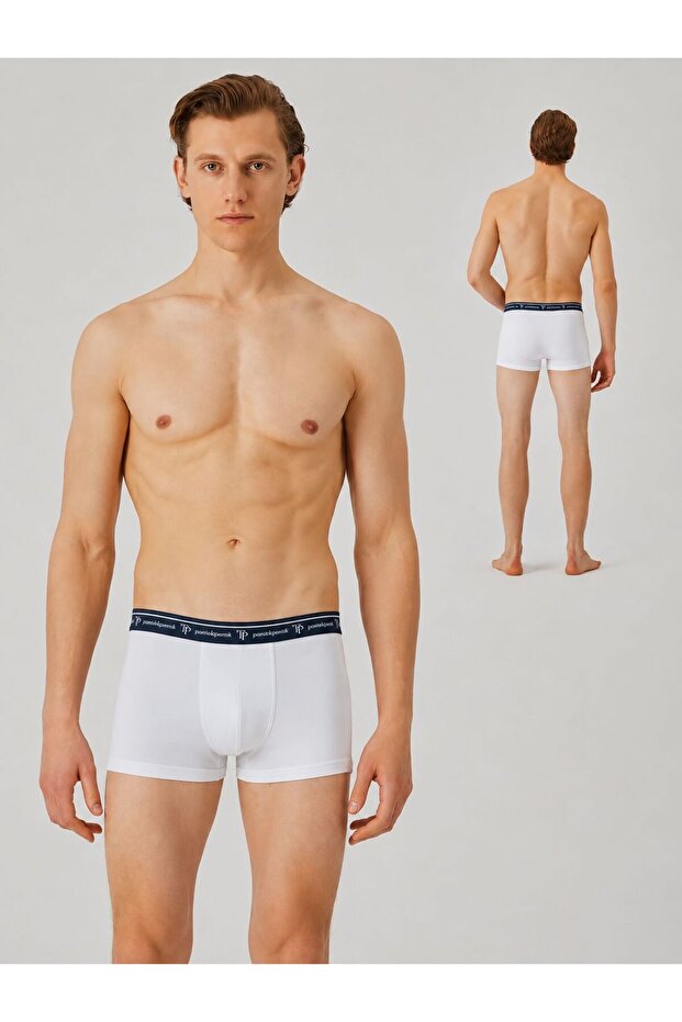 Men's White Medium Boxers