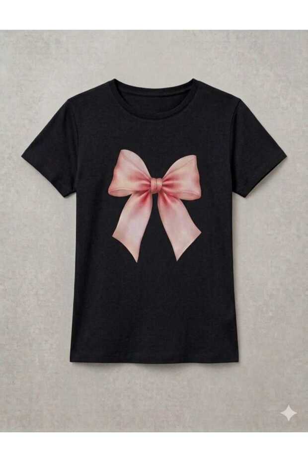 Women's Pink Ribbon Printed Oversized Crew Neck T-Shirt