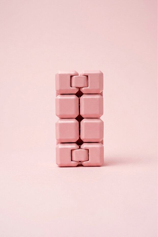 Infinite Loop Cube Fidget Toy Stress Relief Focus Enhancer Magic Intelligence Cube - Pink