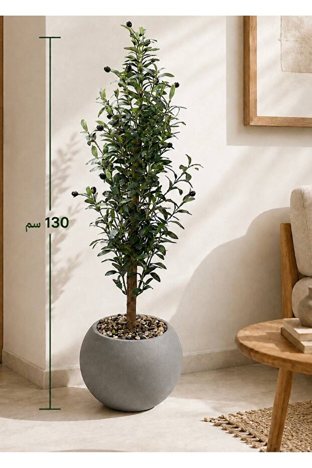 شجرة زيتون صناعية 130 سم بمركن مكور