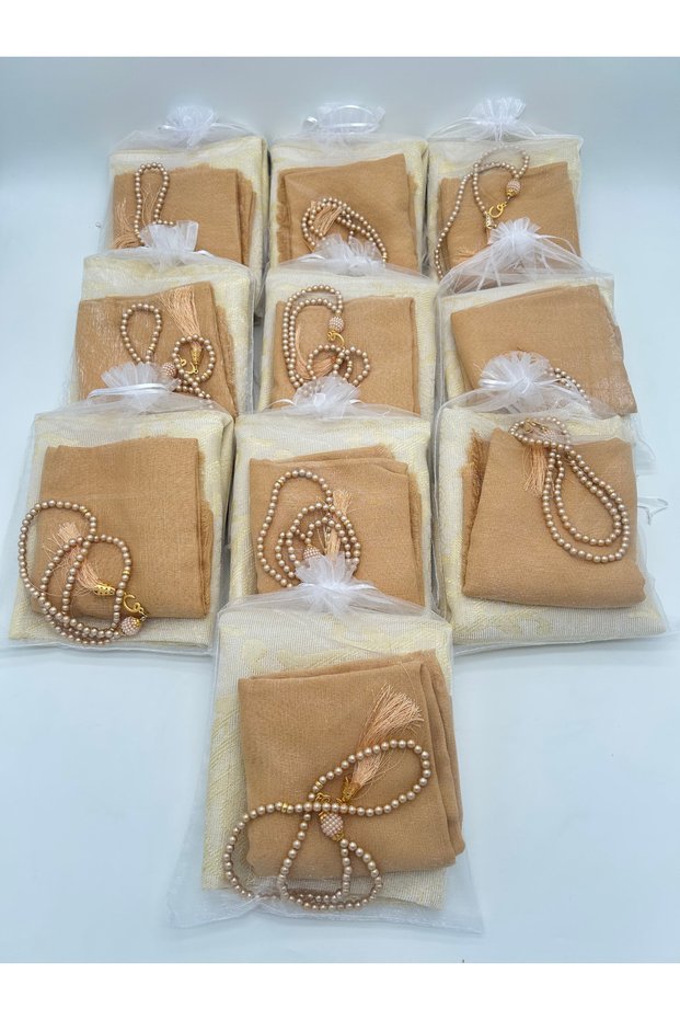 10 pieces of gift (dowry-mevlut-hajj-umra) prayer mat with flame cover tasbih set