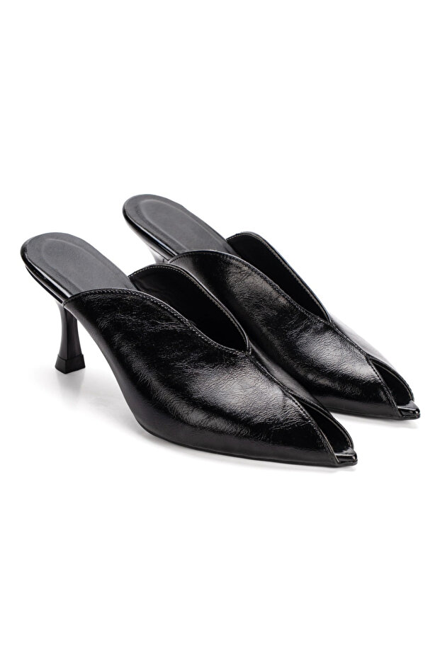 Women's 9 cm Pointed Toe Slippers Black
