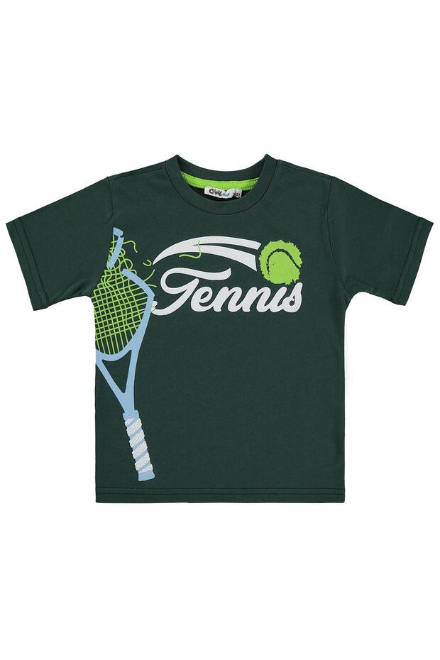 Tennis Racket Printed T-Shirt for 2-5 Years Old - Green