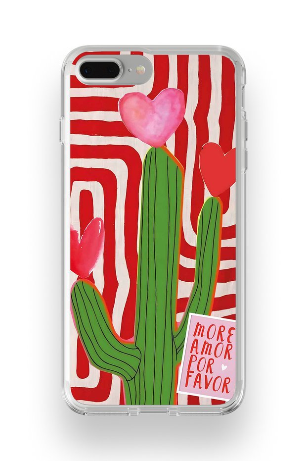 iPhone 7 Plus / 8 Plus Compatible Cactus Patterned Transparent Phone Case