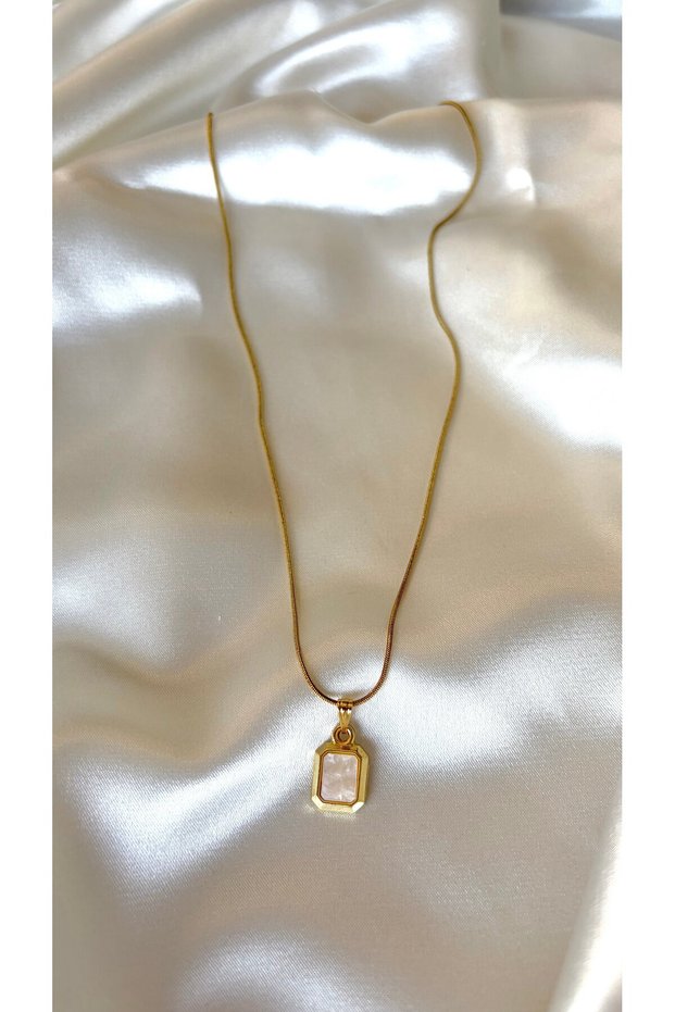 Women's gold color minimal steel necklace