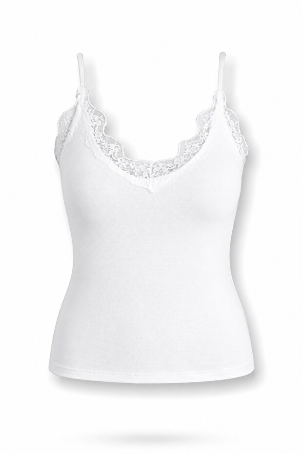 Ecru Lace Strappy Modal Athlete Top 17702