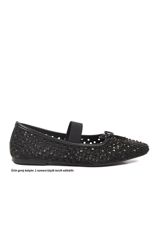 Black Wide Fit Women's Ballerinas 681149 Z
