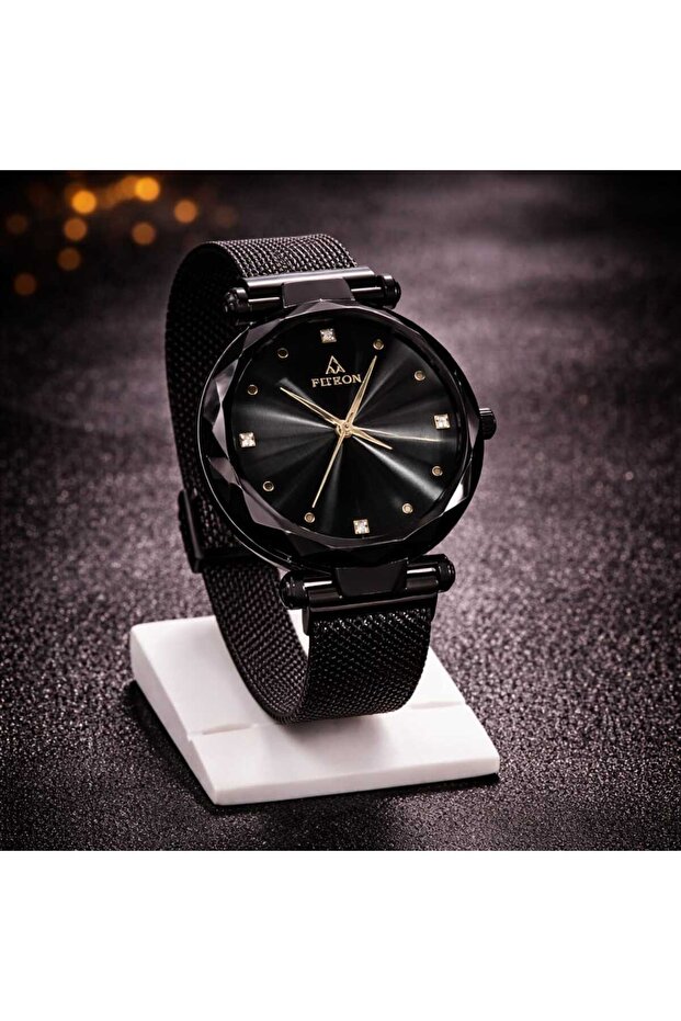 Luxury Men’s Black Mesh Watch Elegant Quartz Slim Wrist Watch