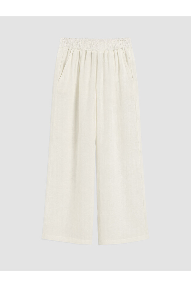 Vizyon New Season Elastic Waist Wide Leg Women's Trousers