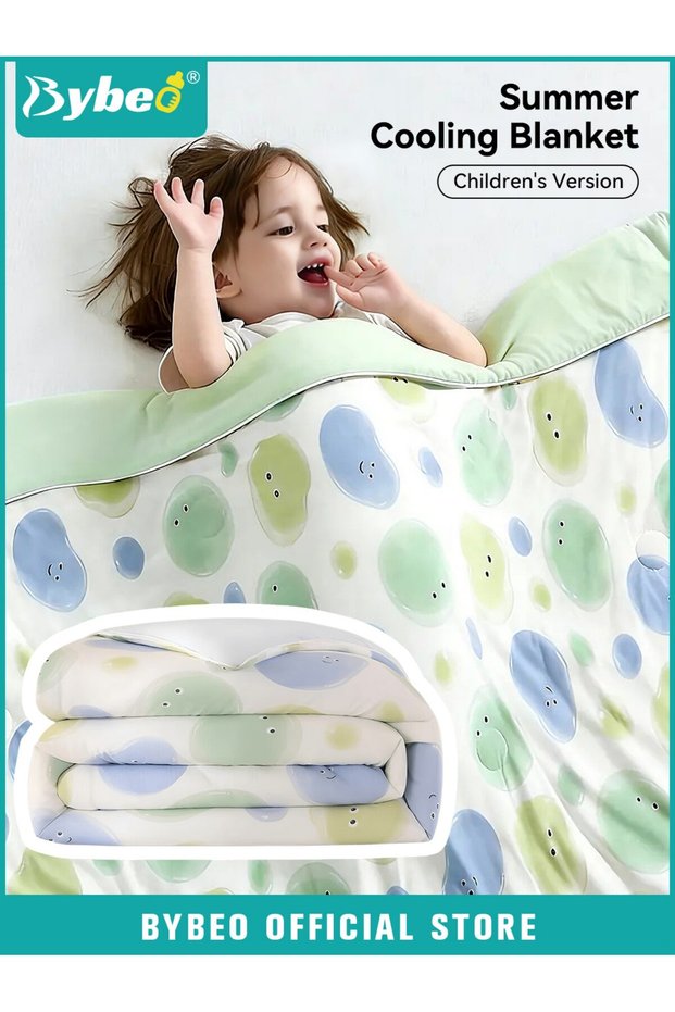 Lightweight Baby Quilt, Soft Toddler Blankets, Kids Cooling Silk Summer Quilt for Boys and Girls, Double-Sided Cooling Blanket for Crib, Toddler Bed, Preschool, Daycare, Air-conditioned Room, and Kind