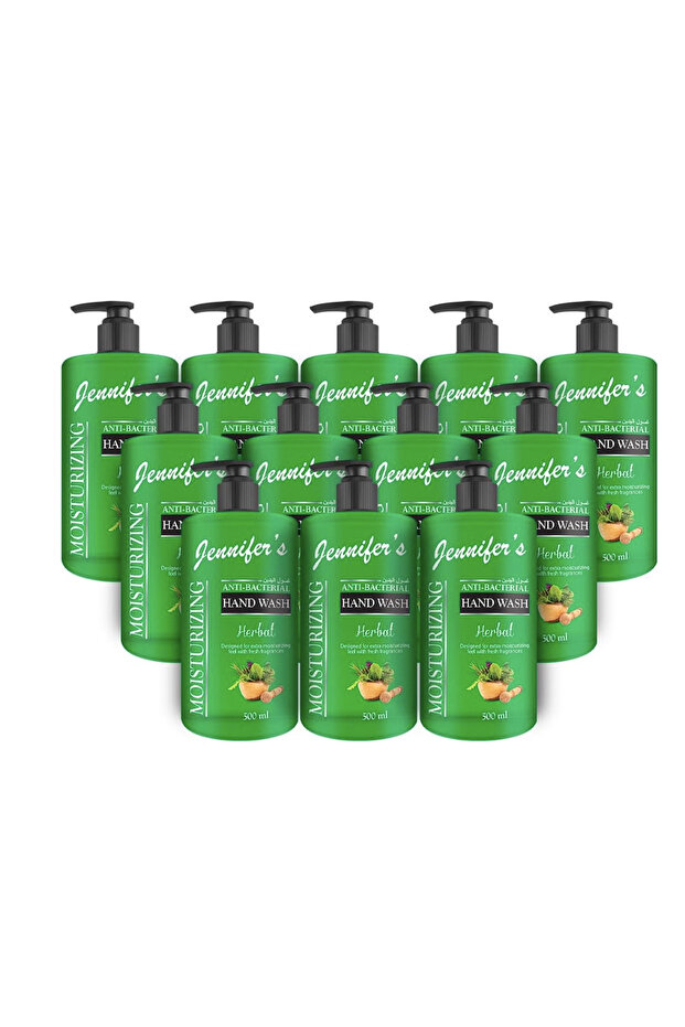 Herbal Anti-Bacterial Hand Wash 500ML (Pack of 12) - Extra Moisturizing, Cleanses Protects,Kills 99.9% Germs, Hydrating Formula, Refreshing Scent 6 Liters