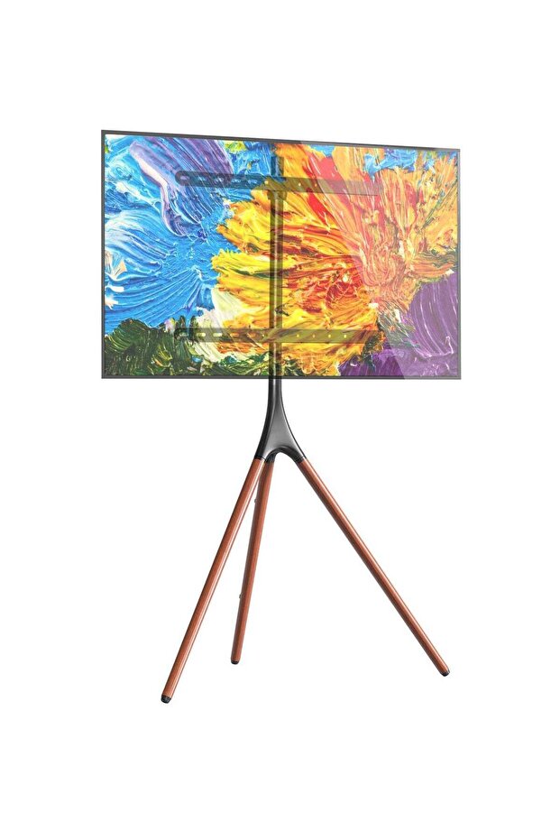 Modern Easel TV Stand with Tripod Base for 45-65 inch LED LCD OLED TV, 180°Swivel Portable TV Mount