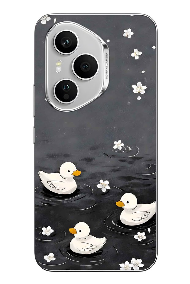 Honor 400 Pro Compatible Little Ducks Patterned Transparent Phone Case