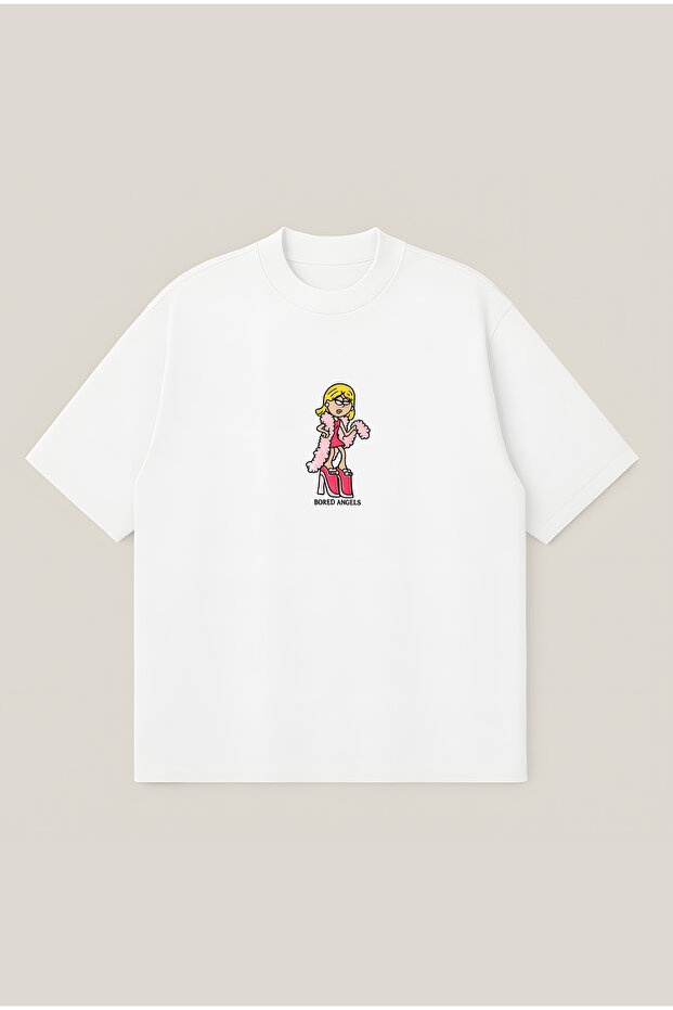 Bored Angel Printed Oversize Boxy Cut Unisex 100% Cotton Printed Tshirt