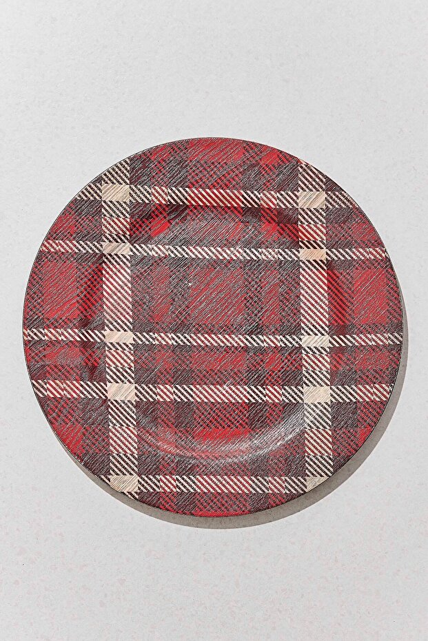 Tartan No:2 Decorative Supla Plate, Stylish Presentation, Tableware Accessory