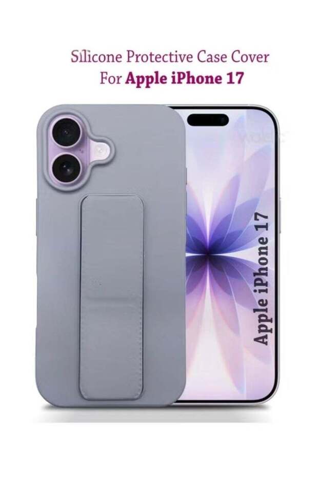 Case Cover for Apple iPhone 17 with Magnetic Hand Grip – Elegant Grey Slim 3-in-1 Protective Case