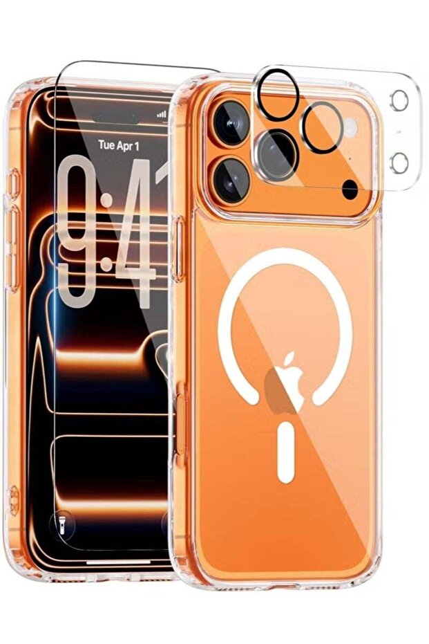 iPhone 17 Pro Max 6.9" Clear Case with Tempered Glass & Camera Lens Guard, MagSafe Compatible