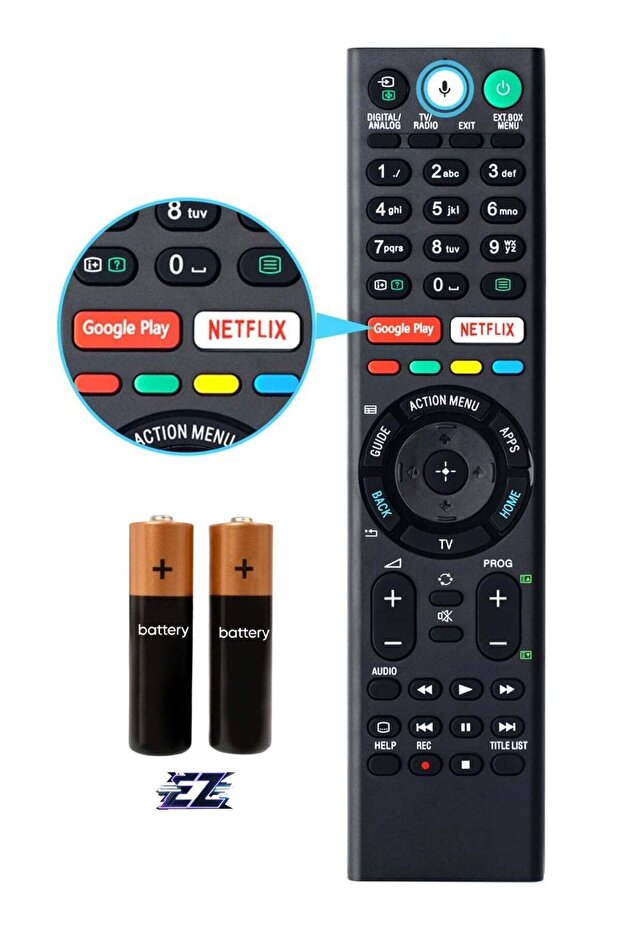 Universal Voice Remote Control for Sony TVs, Replacement Compatible with Sony Bravia 4K UHD LED LCD HD Smart TVs with battery