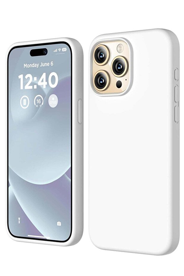 Compatible with iPhone 15 Pro Max Case, Liquid Silicone Case, Full Body Shockproof Protective Cover Slim Thin Phone Case with Soft Anti-Scratch Microfiber Lining, 6.7 inch-White