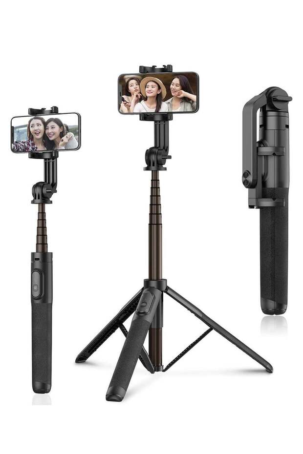 K21 Integrated Tripod BT 4.0 Wireless Selfie Stick for Smart Phone Black