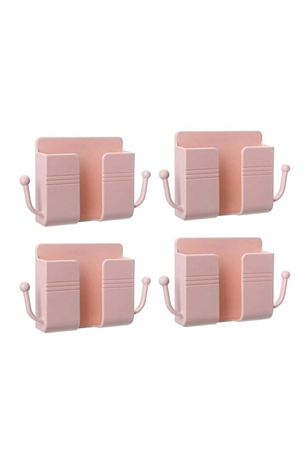 4 Pcs Wall Mount Phone Holder Stand with Data Cable Receiving Hole