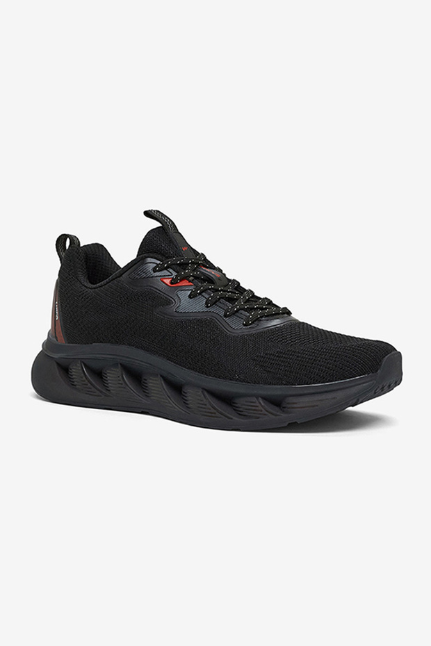Men PLOT Energy Return Lace-Up Running Shoes-Black