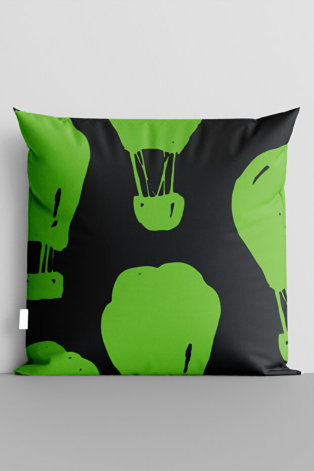 غطاء وسادة مطبوع رقميًا على الوجهين من Green Flying Balloons - 7070