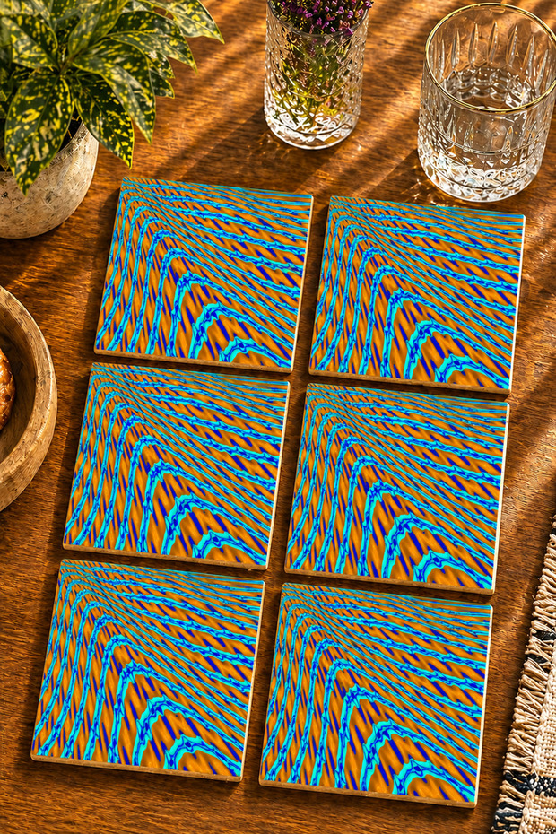 Modern Set of 6 Coasters - Uv Printing Mdf - 10X10 cm