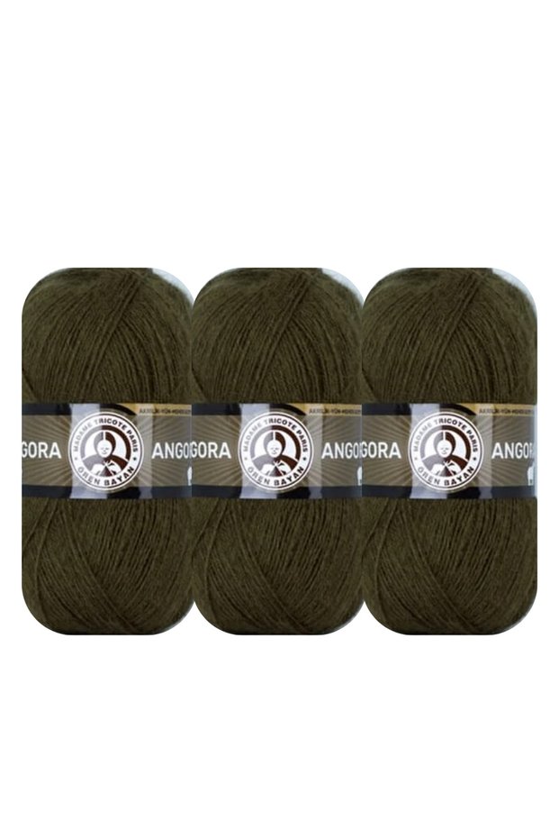 Angora Khaki Hand Knitting Yarn 077 - 3 Pieces