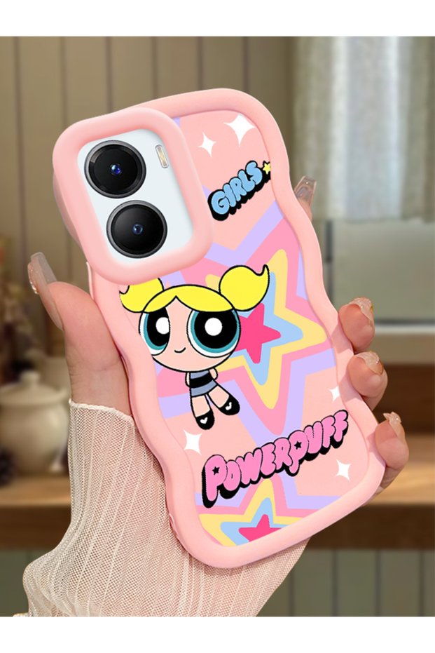Vivo Y56 Compatible Case Camera Protector Pink Silicone Couple Phone Case Powerpuff Pattern