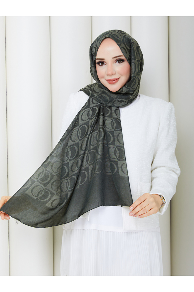 Ring Pattern Cotton Fiber Hijab Daily Soft Special Textured Lightweight Shawl