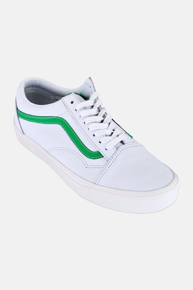 Men Old Skool Lace Up Skate Shoes, White