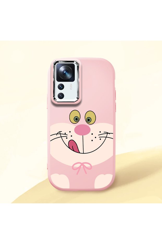 Mi 12t Compatible Case Camera Protector Pink Silicone Couple Phone Case Cute Patterned