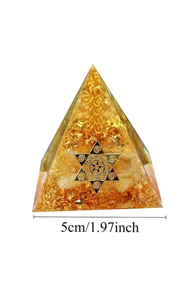 1pc Citrine 1pc Citrine Wealth Pyramid - Draws in Abundance And Luck, Great for Home And Office Deco