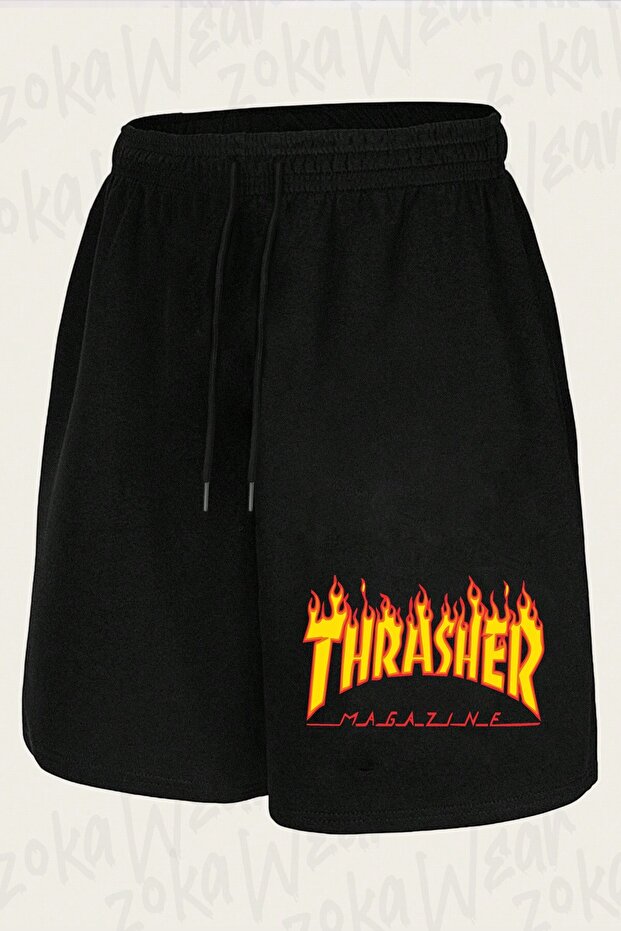 Unisex Thrasher Magazine Design Printed Shorts