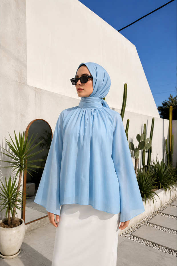 Hakim Yaka Spanish Sleeve Lined Blouse