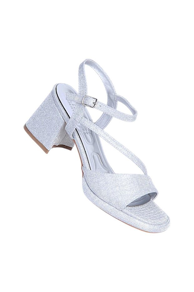 Alens A16 Silver 10cm Women's Heeled Sandals Shoes