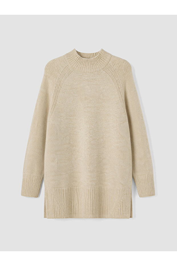 Özmarka New Season Half Turtleneck Oversize Women's Knitwear Tunic