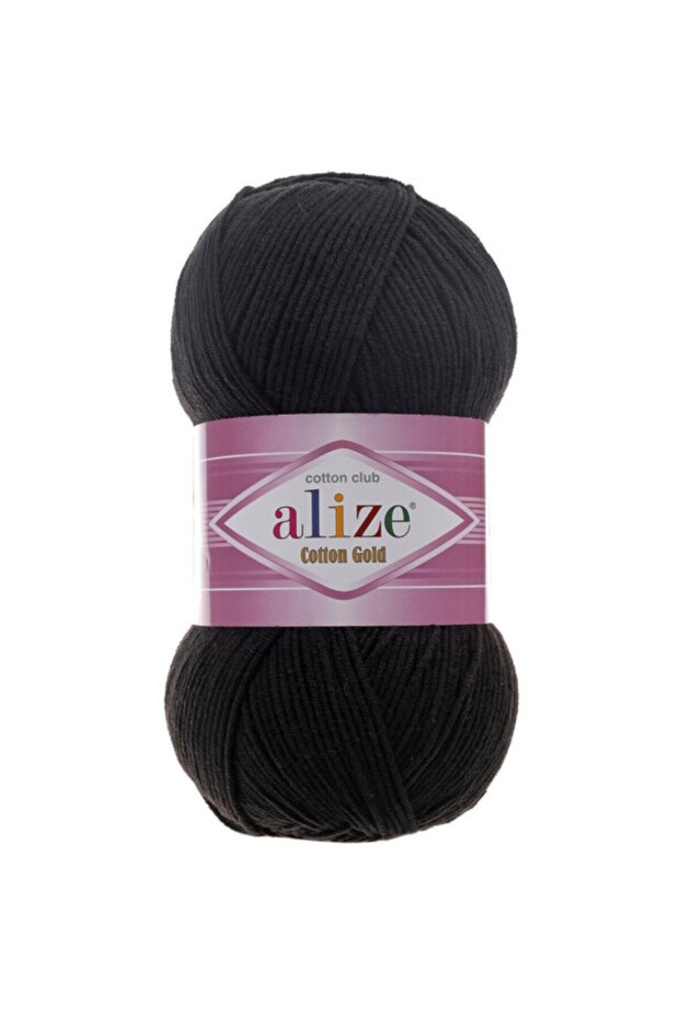 Soft Cotton-Acrylic Hand Knitting Yarn, Black, 100 Gr, Creative Projects