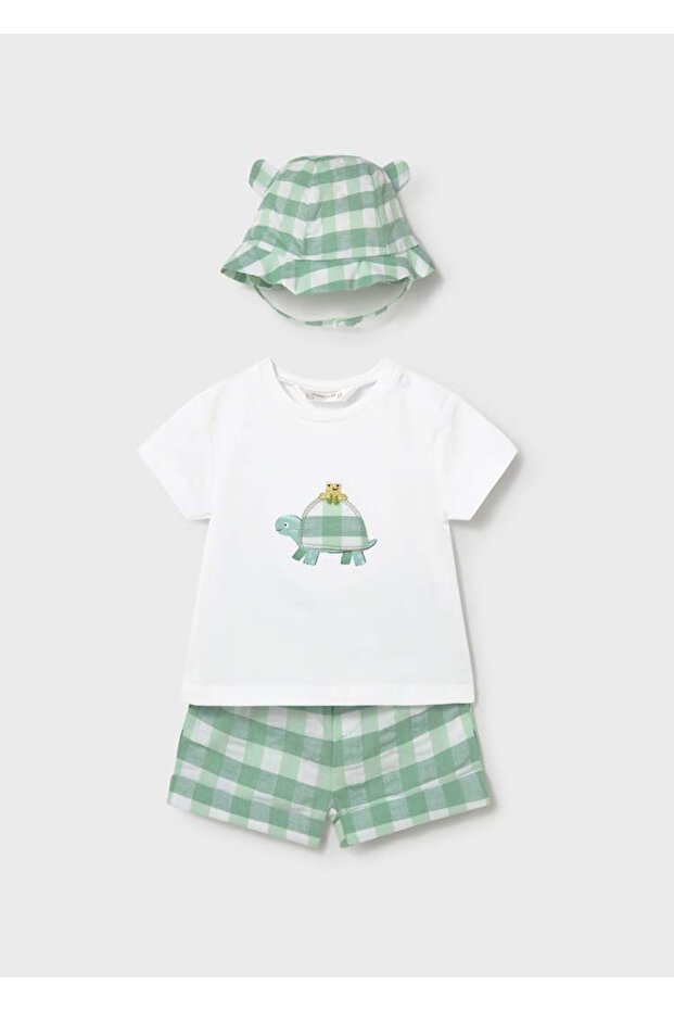 Baby Boy 3-Piece Striped Hat and Shorts Set 1276