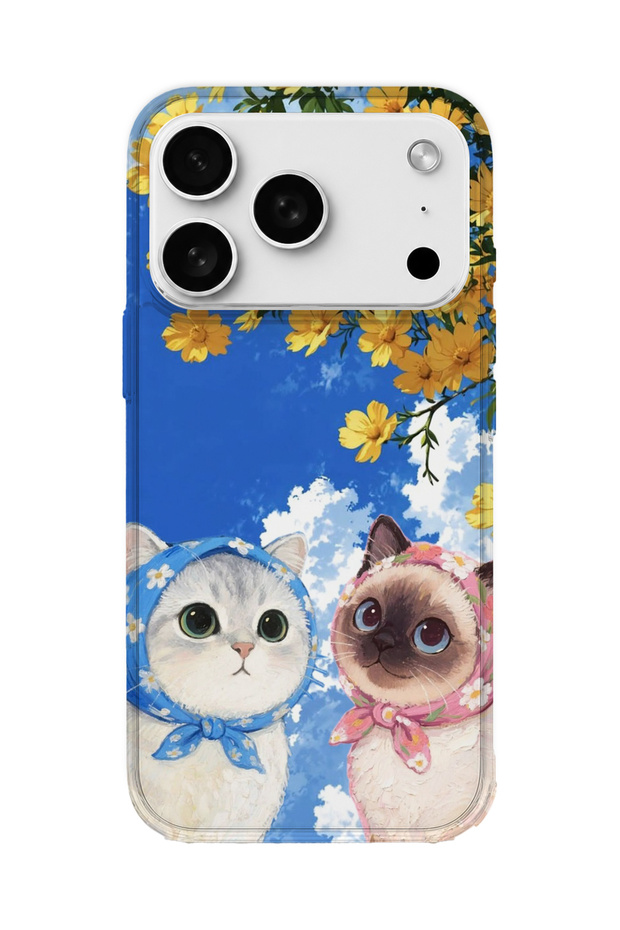 iPhone 17 Pro Compatible Printed Transparent Phone Case | Collection: Kawaii Cat