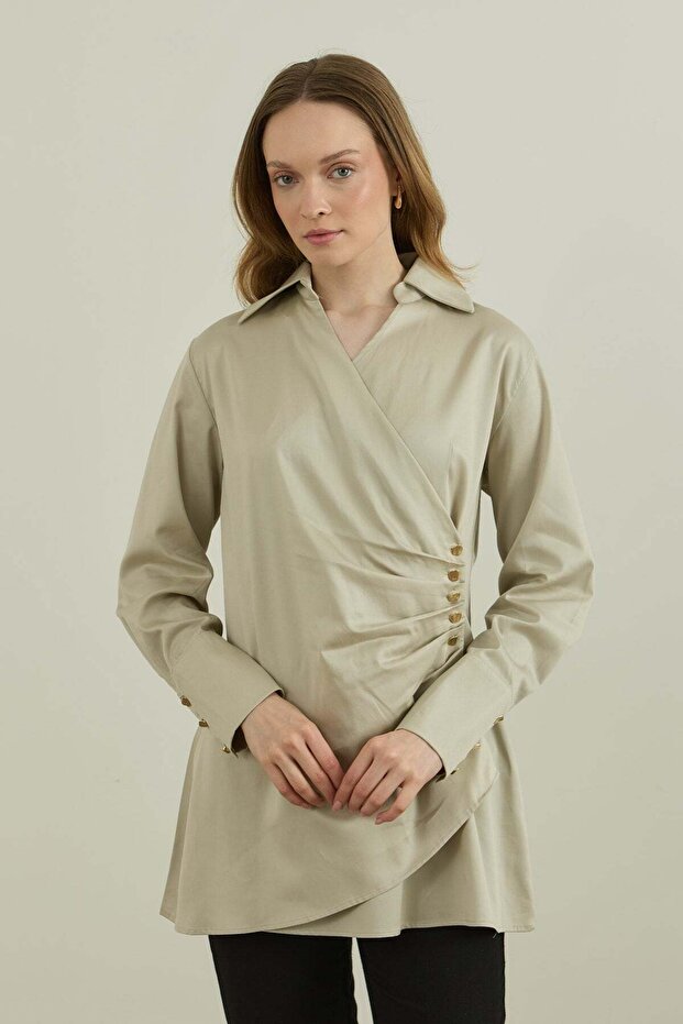 Ninda Buttoned Belted Shirt
