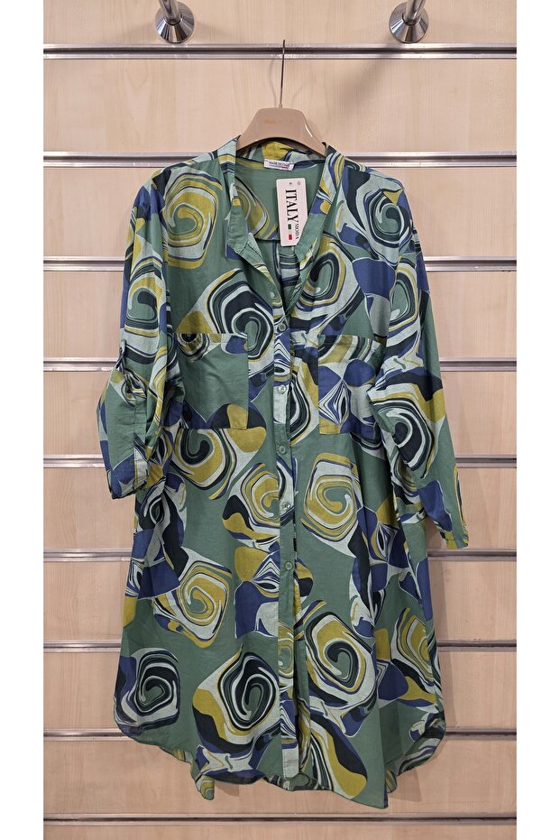 Italian Short Shirt Dress 100% Cotton