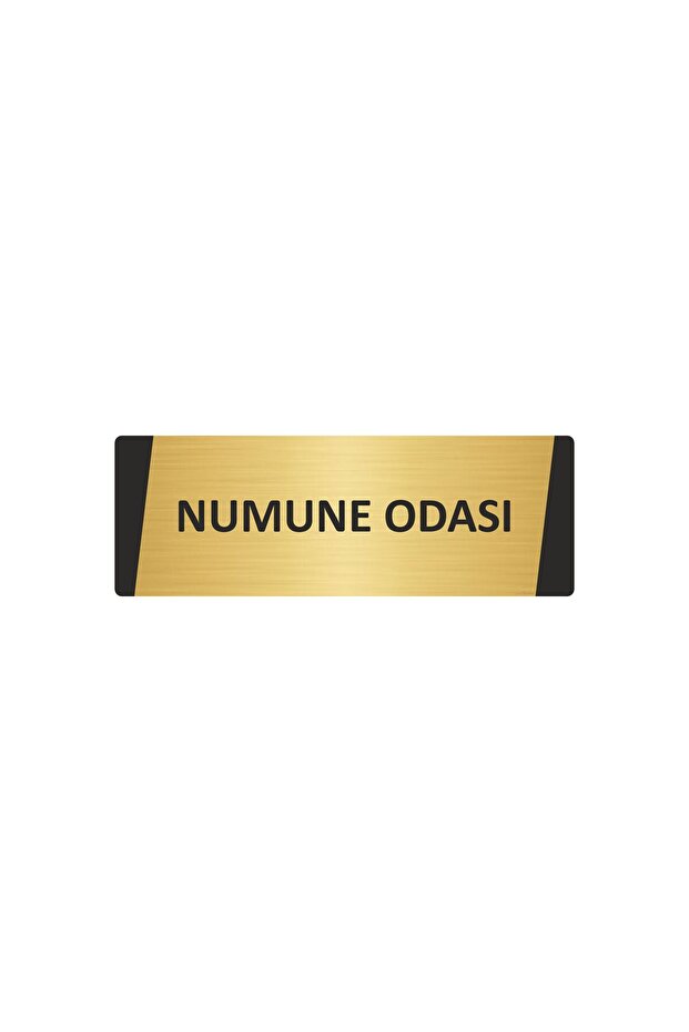 Sample Metal Warning Sign 7X20 cm Gold Color