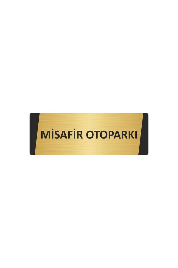 Guest Parking Metal Warning Sign 5X20 cm Gold Color