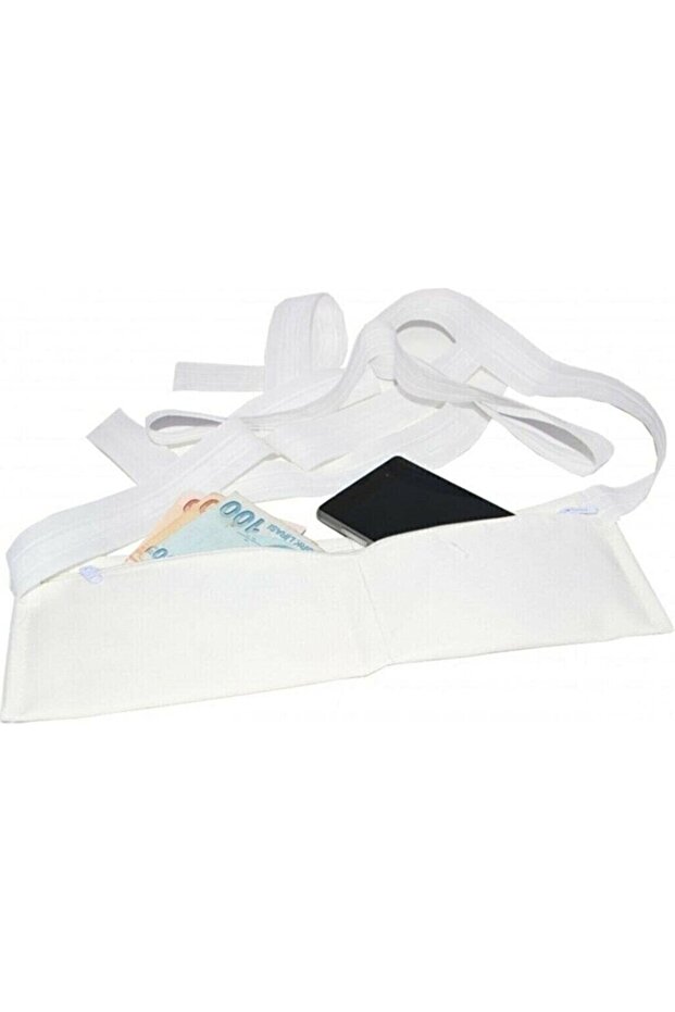Cloth Belt, Ihram Belt, with Cloth Tie, White Color, 3 Pieces, for Hajj and Umrah