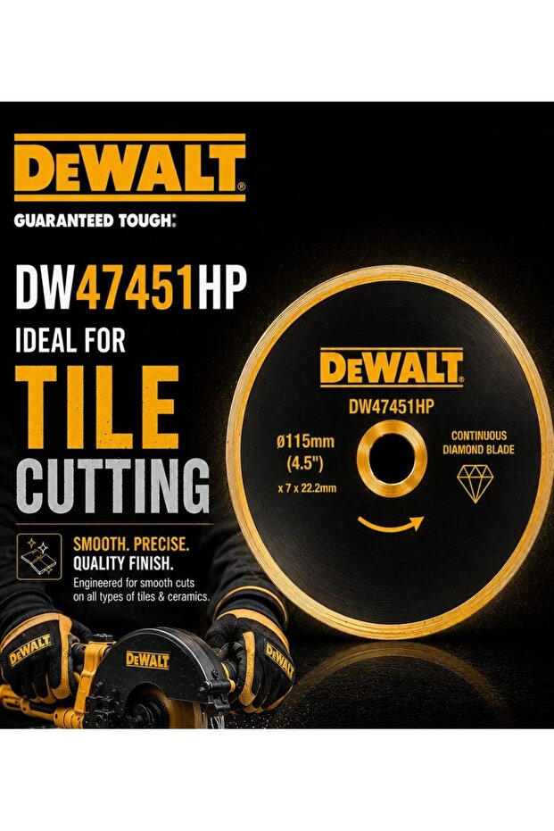 Diamond Blade 115mm x 5mm x 22.2mm Continuous DW47451HP