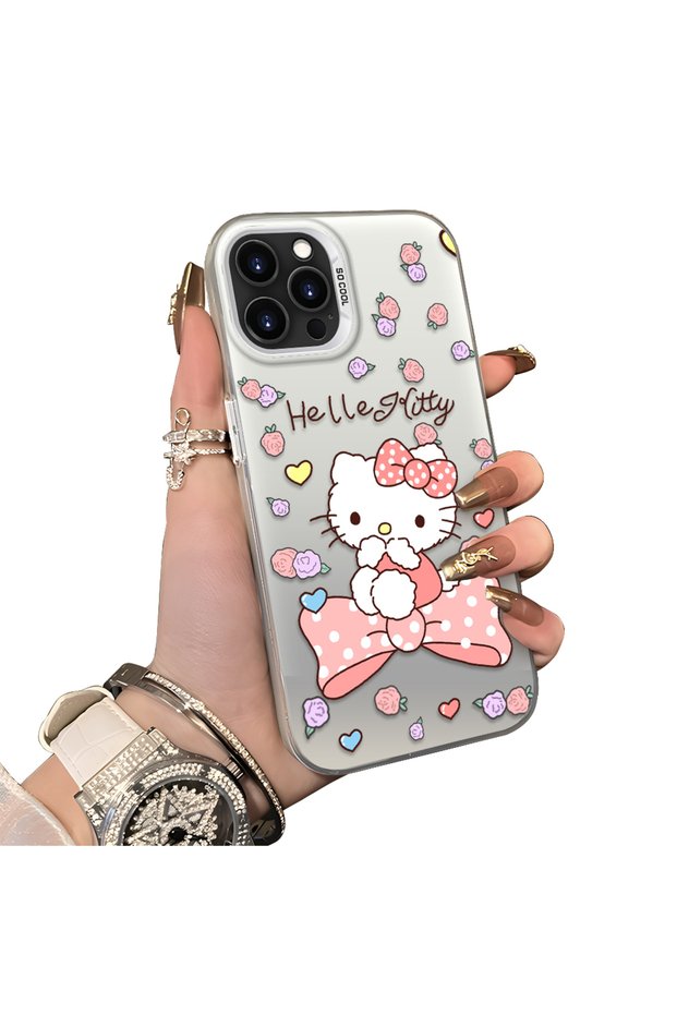 iPhone 15 Pro Max Compatible Hard Acrylic Back Silicone Edge Lens Protection Case