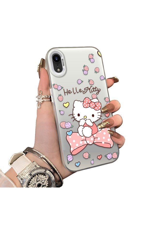 iPhone Xr Compatible Hard Acrylic Back Silicone Edge Lens Protection Case