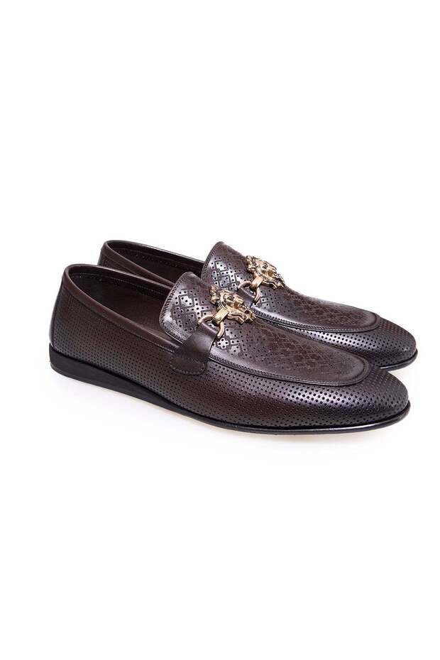 Brown Laceless Genuine Leather Leather Sole Men's Shoes